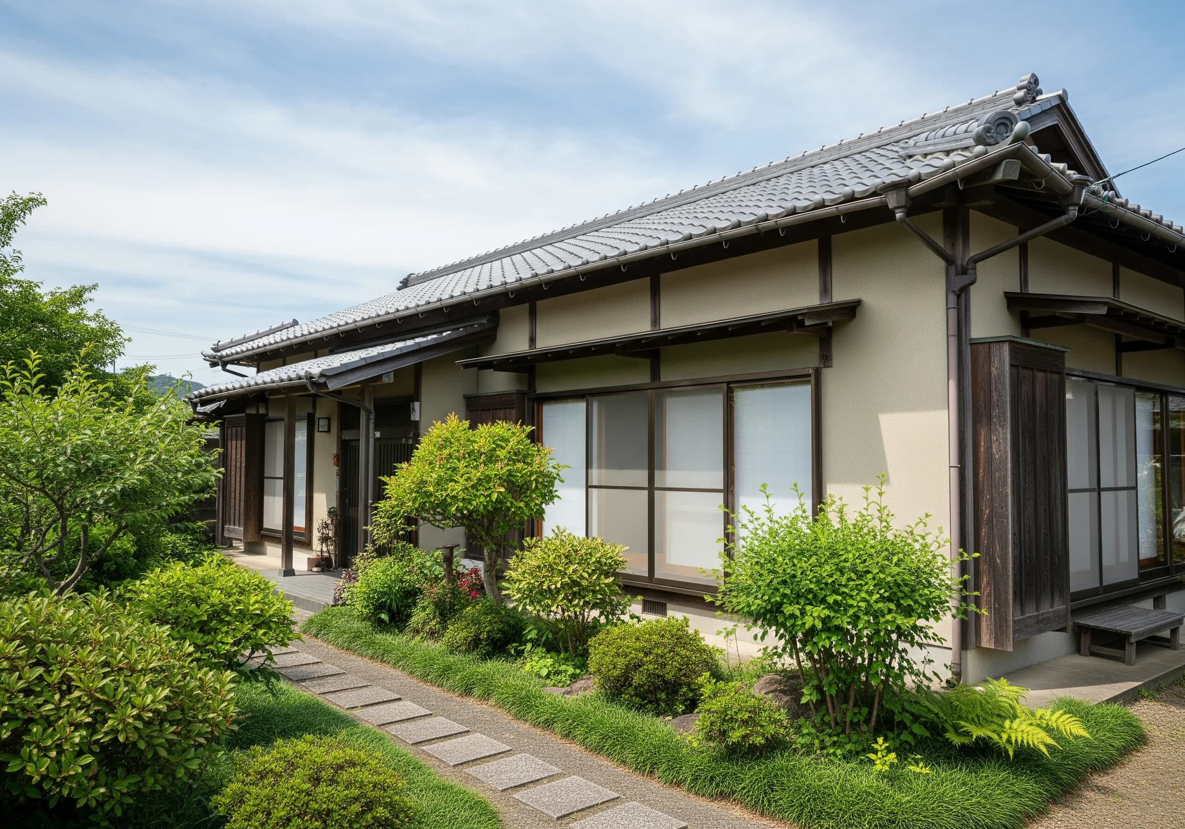 整理された松江の古い住まいの外観